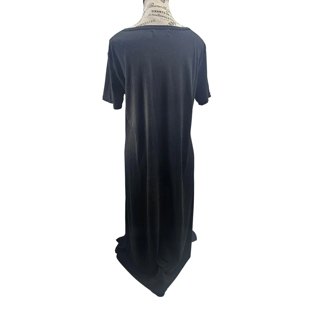 Hassan Nour Black Maxi‎ Dress Tassel Pockets Boho Bohemian Casual